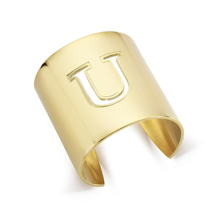 Gold "U" Initial cuff