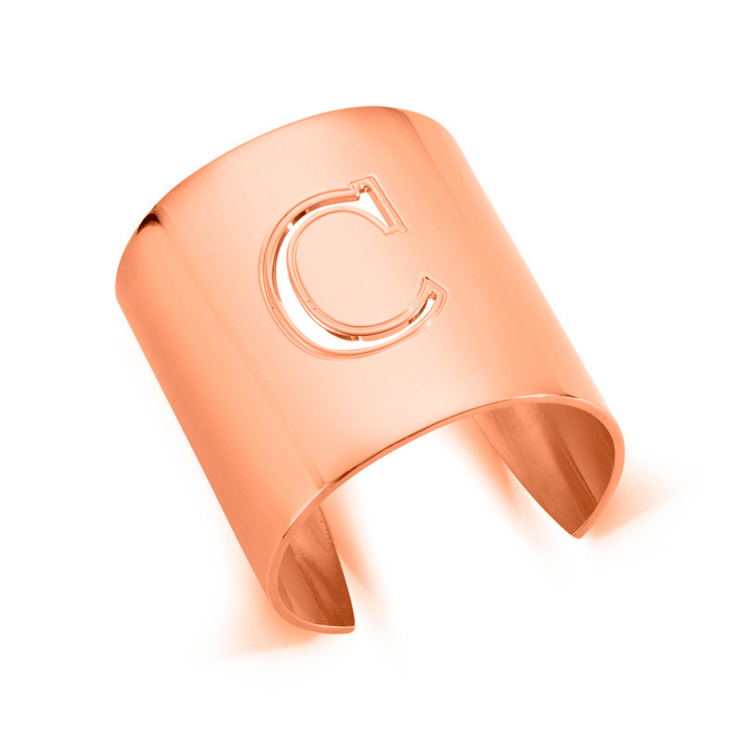 Rose Gold "C" Initial cuff So Excessive 